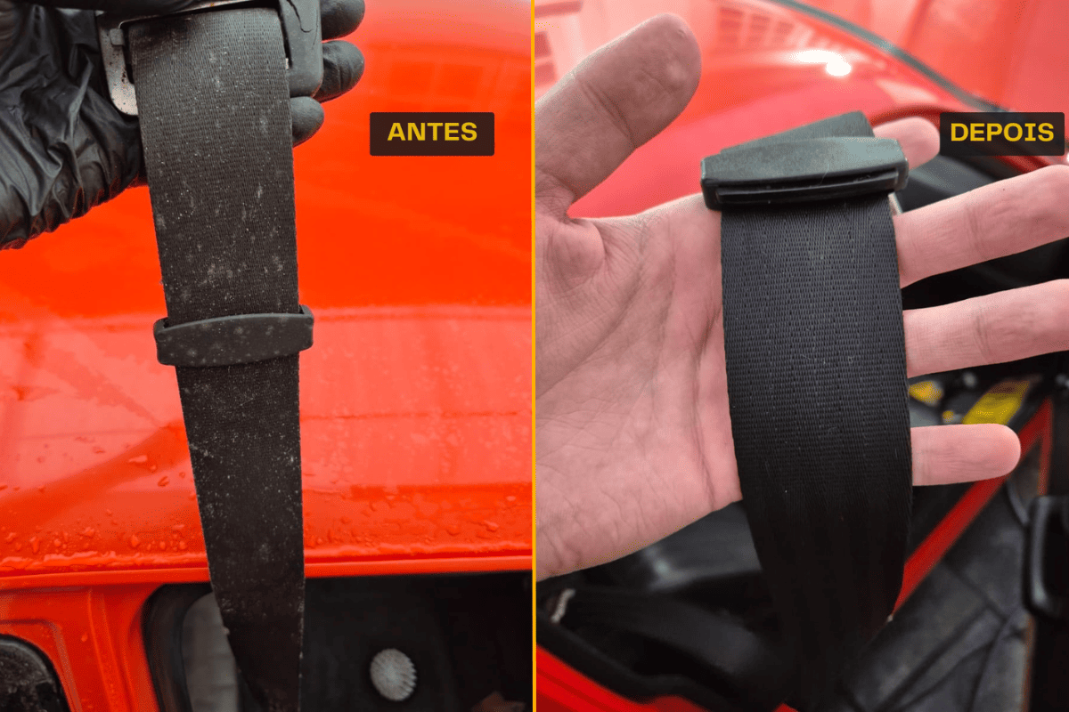 Antes e depois — Cinto de segurança (Chevette)