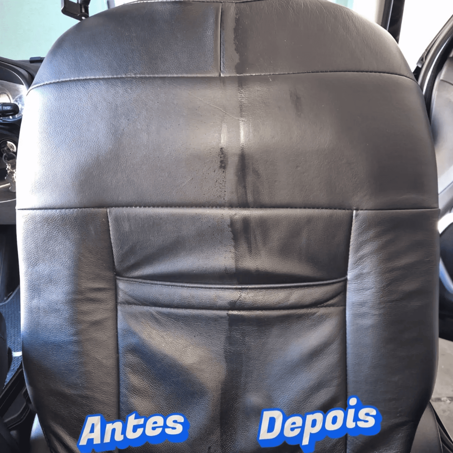 Antes e depois — Limpeza de bancos traseiros (Renegade)
